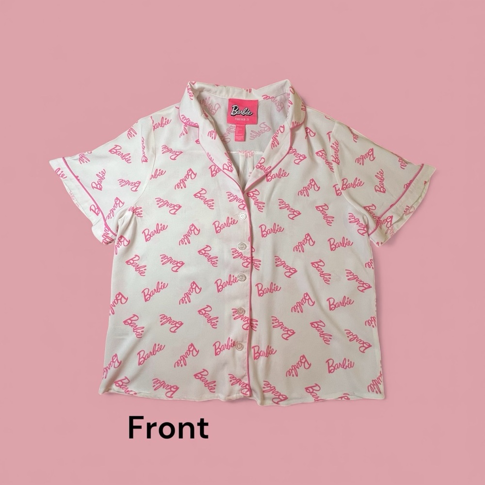 Forever 21, Barbie Logo Print Teen’s Large Pink and White Sleepwear. - Picture 2 of 15